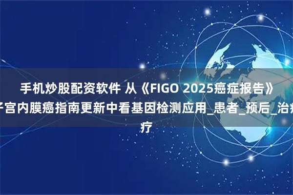 手机炒股配资软件 从《FIGO 2025癌症报告》子宫内膜癌指南更新中看基因检测应用_患者_预后_治疗